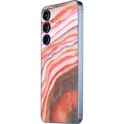 Orange Watercolor Geode Galaxy A55 5G Skin