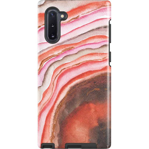 Orange Watercolor Geode Galaxy Cases