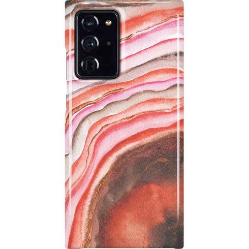 Orange Watercolor Geode Galaxy Cases