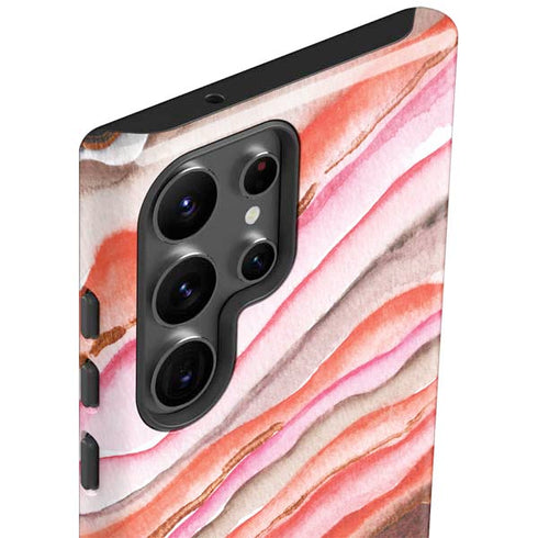 Orange Watercolor Geode Galaxy S23 Ultra Pro Case