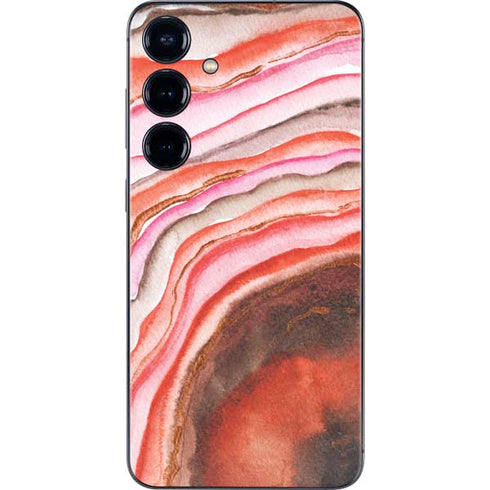 Orange Watercolor Geode Galaxy S25 Plus Skin