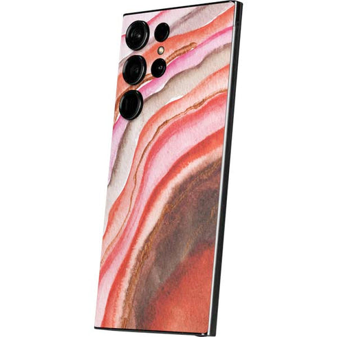 Orange Watercolor Geode Galaxy S24 Ultra Skin