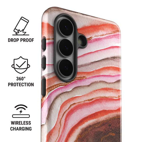 Orange Watercolor Geode Galaxy S26 Impact Case