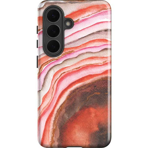 Orange Watercolor Geode Galaxy S26 Plus Impact Case