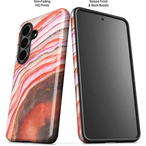 Orange Watercolor Geode Galaxy S26 Plus Impact Case