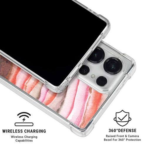 Orange Watercolor Geode Galaxy S26 Ultra Clear Case