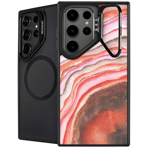 Orange Watercolor Geode Galaxy S26 Ultra Kickstand Case