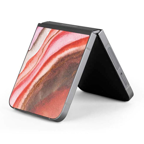 Orange Watercolor Geode Galaxy Z Flip6 Skin