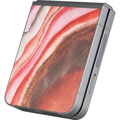 Orange Watercolor Geode Galaxy Z Flip6 Skin