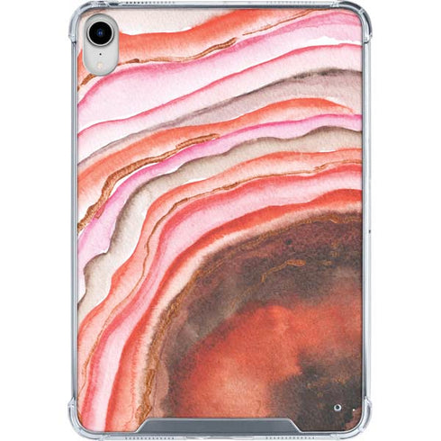Orange Watercolor Geode iPad 11th Gen (2025) Clear Case