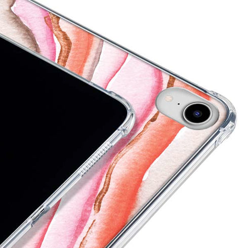 Orange Watercolor Geode iPad 11th Gen (2025) Clear Case