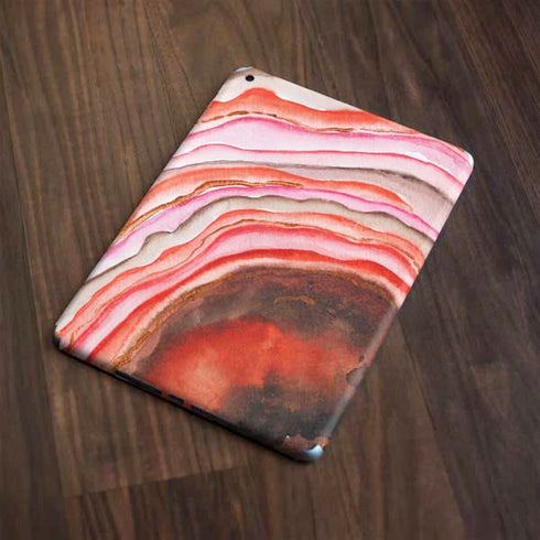 Orange Watercolor Geode Apple iPad Skin