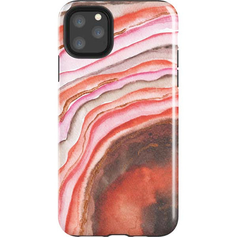 Orange Watercolor Geode iPhone Cases