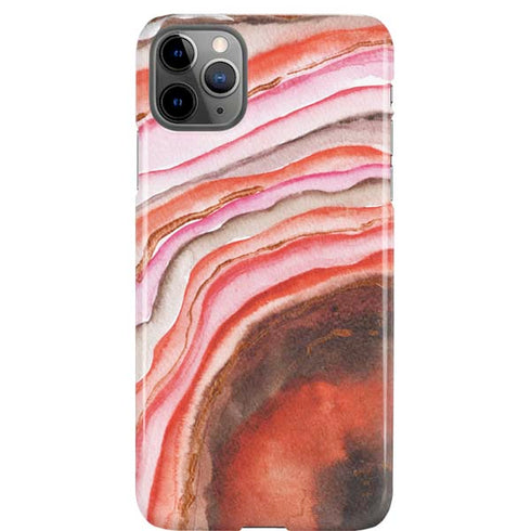 Orange Watercolor Geode iPhone Cases