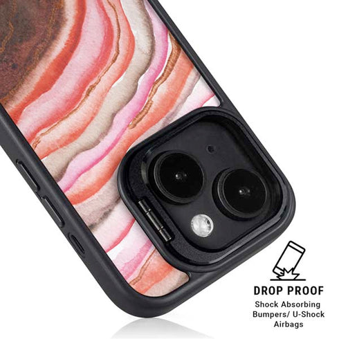 Orange Watercolor Geode iPhone 13 Kickstand Case