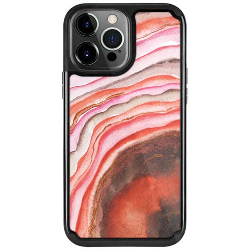 Orange Watercolor Geode iPhone Cases