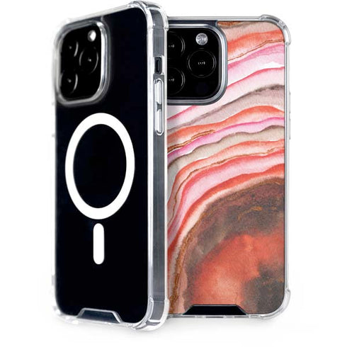 Orange Watercolor Geode iPhone Cases