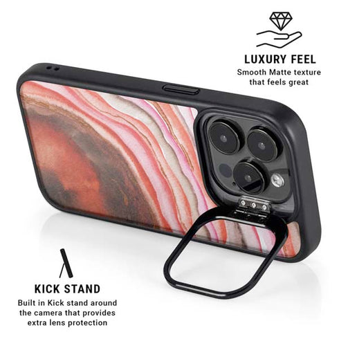 Orange Watercolor Geode iPhone 14 Pro Max Kickstand Case