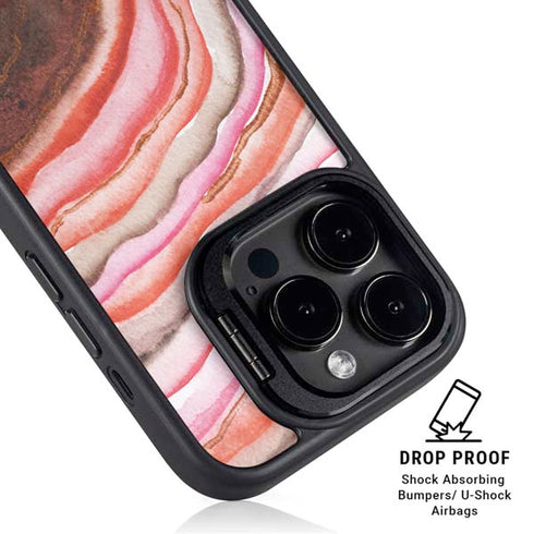 Orange Watercolor Geode iPhone 14 Pro Max Kickstand Case