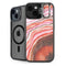 Orange Watercolor Geode iPhone 15 Kickstand Case