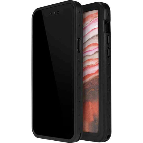 Orange Watercolor Geode iPhone 15 Plus Waterproof Case