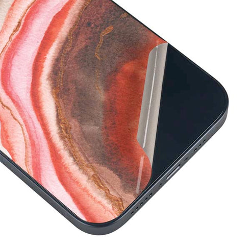 Orange Watercolor Geode iPhone 15 Skin