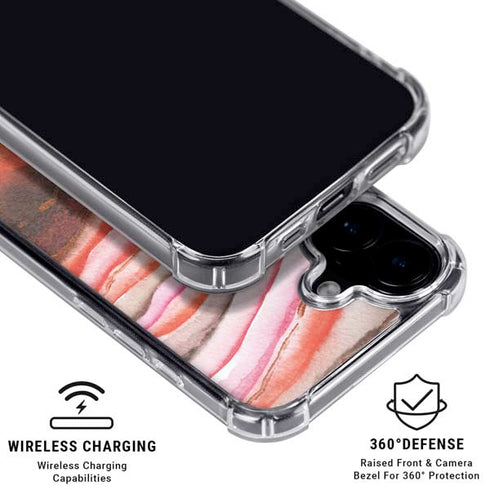Orange Watercolor Geode iPhone 16 Plus Clear Case