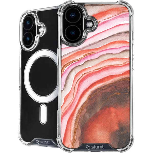 Orange Watercolor Geode iPhone 16 Plus MagSafe Case