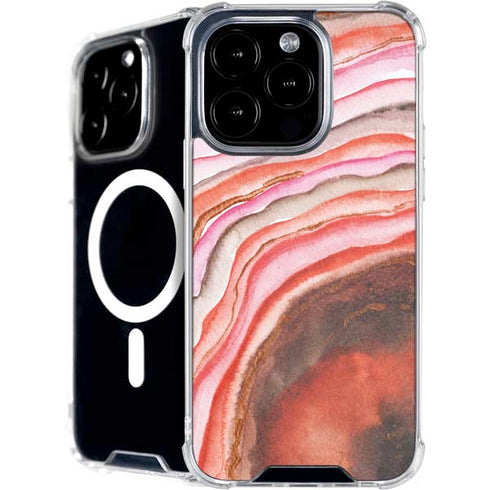 Orange Watercolor Geode iPhone 16 Pro MagSafe Case