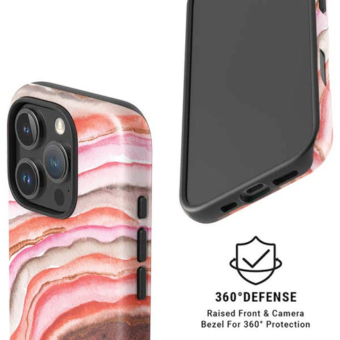 Orange Watercolor Geode iPhone 16 Pro Magsafe Impact Case