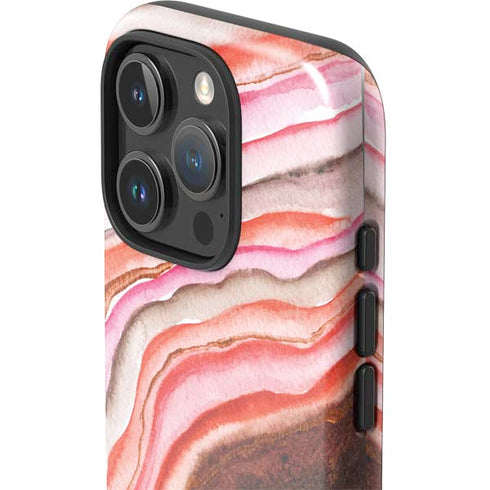 Orange Watercolor Geode iPhone 16 Pro Max Impact Case
