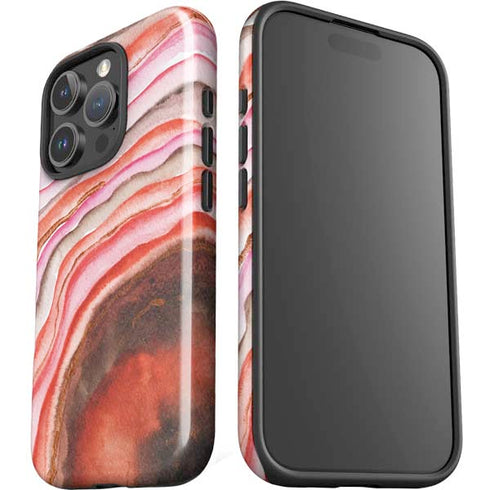 Orange Watercolor Geode iPhone 16 Pro Max Impact Case