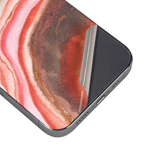 Orange Watercolor Geode iPhone 16 Pro Max Skin