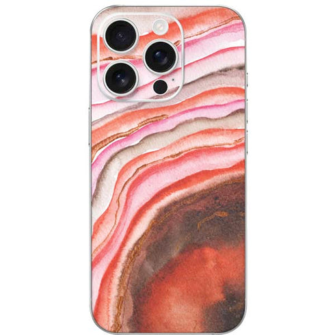 Orange Watercolor Geode iPhone 16 Pro Skin