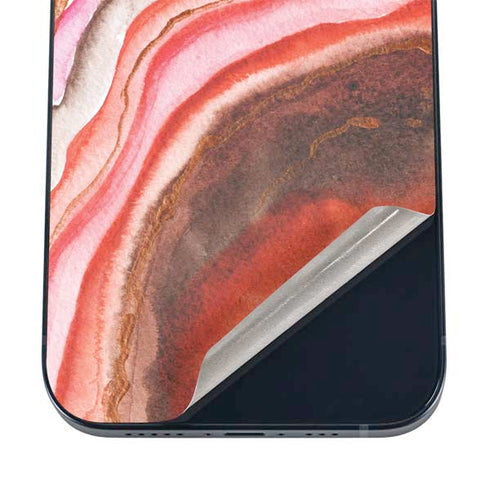 Orange Watercolor Geode iPhone 16 Skin