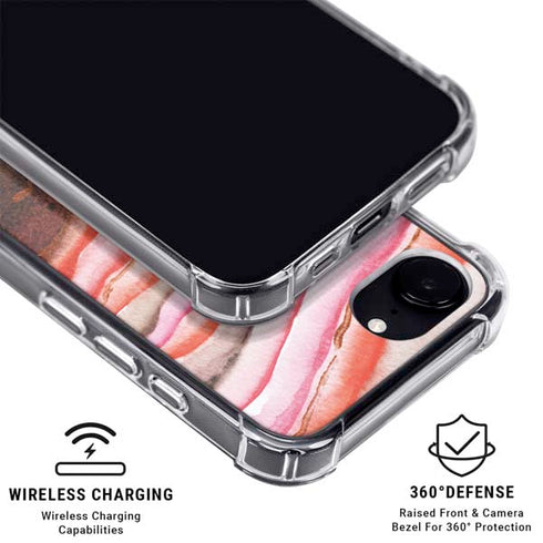Orange Watercolor Geode iPhone 16e MagSafe Case