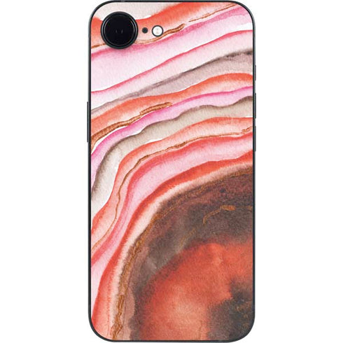 Orange Watercolor Geode iPhone 16e Skin