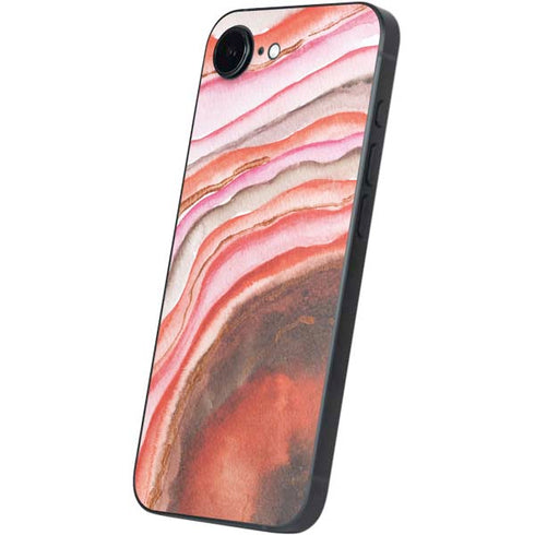 Orange Watercolor Geode iPhone 16e Skin