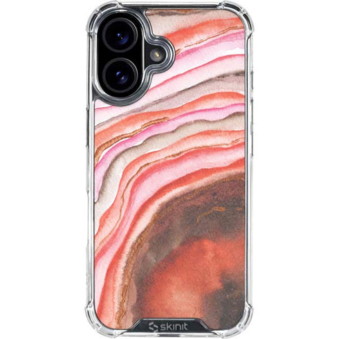 Orange Watercolor Geode iPhone 17 Clear Case