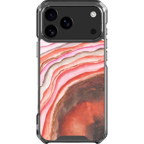 Orange Watercolor Geode iPhone 18 Pro Max Clear Case