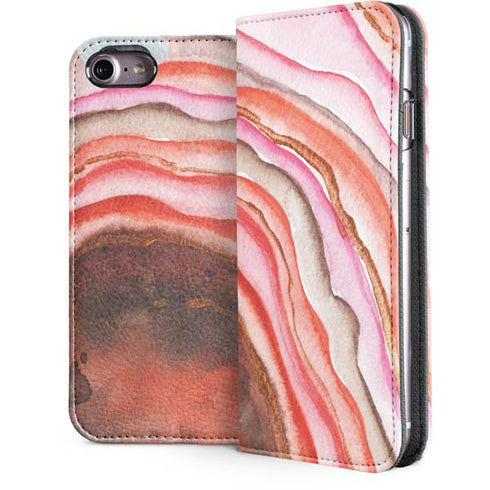 Orange Watercolor Geode iPhone 7 Folio Case