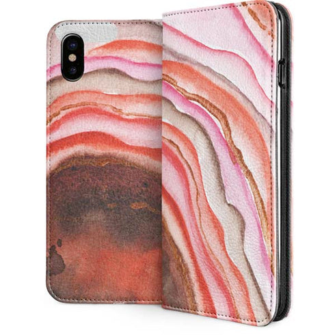 Orange Watercolor Geode iPhone 8 Folio Case