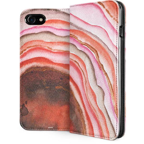 Orange Watercolor Geode iPhone Cases