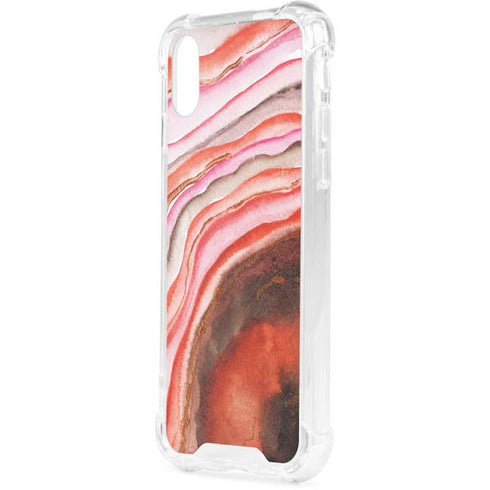 Orange Watercolor Geode iPhone XS Clear Case