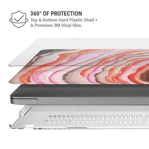 Orange Watercolor Geode MacBook Pro 14in (2021-24) Case plus Skin