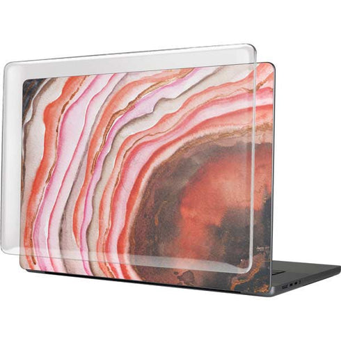 Orange Watercolor Geode MacBook Cases