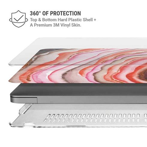 Orange Watercolor Geode MacBook Cases