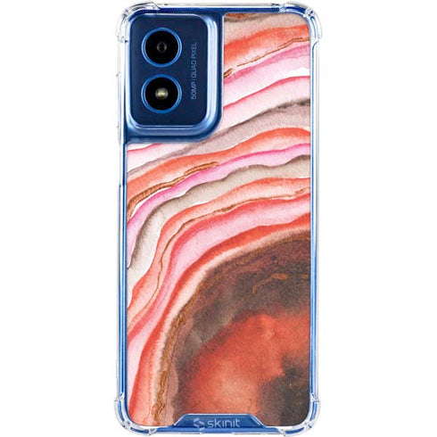 Orange Watercolor Geode Moto G 5G (2024) Clear Case