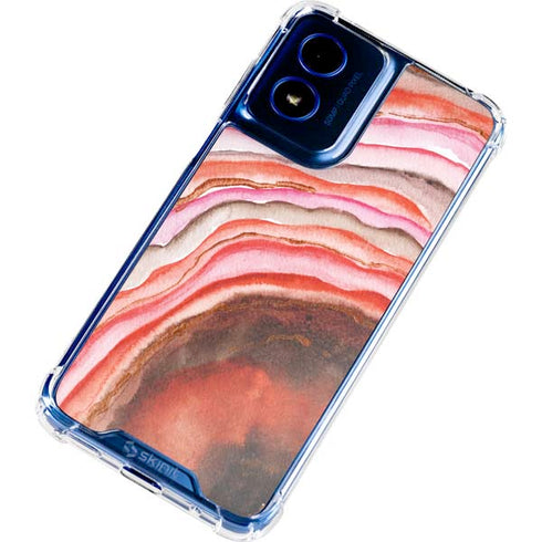 Orange Watercolor Geode Moto G 5G (2024) Clear Case