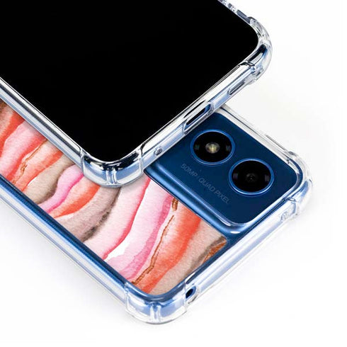 Orange Watercolor Geode Moto G Play 4G (2024) Clear Case